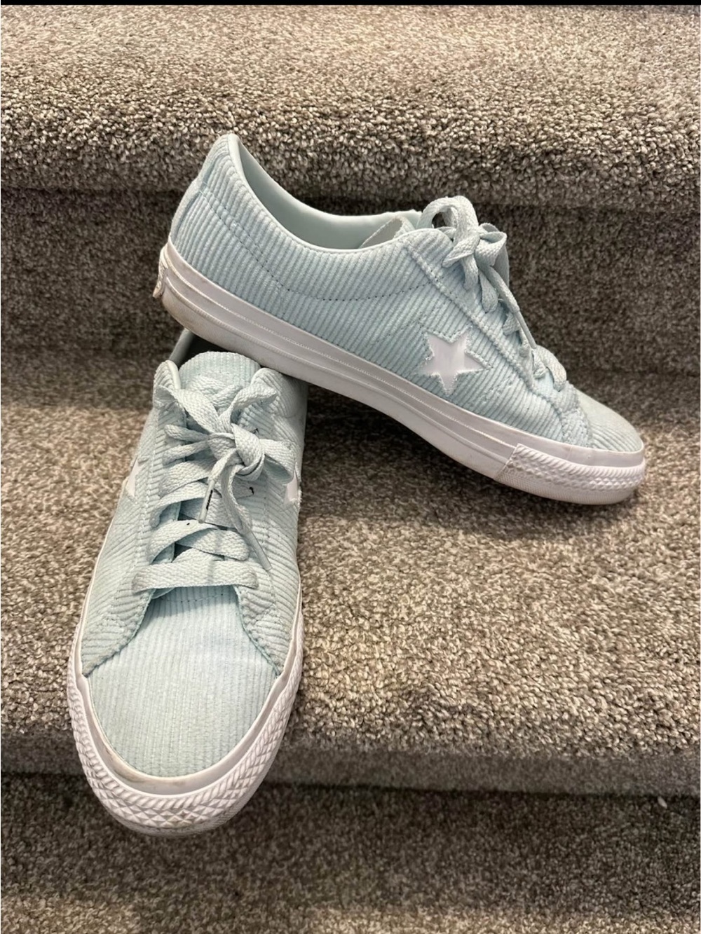Converse One Star Pro Baby Blue Corduroy Shoes Men's 9 Women’s 10.5